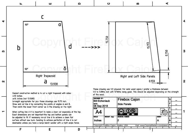 Cajon Plans Downward Facing Sound Hole and Inclined Tapa Cajons of