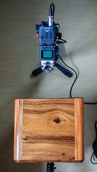 Using a portable recorder to capture audio from a cajon